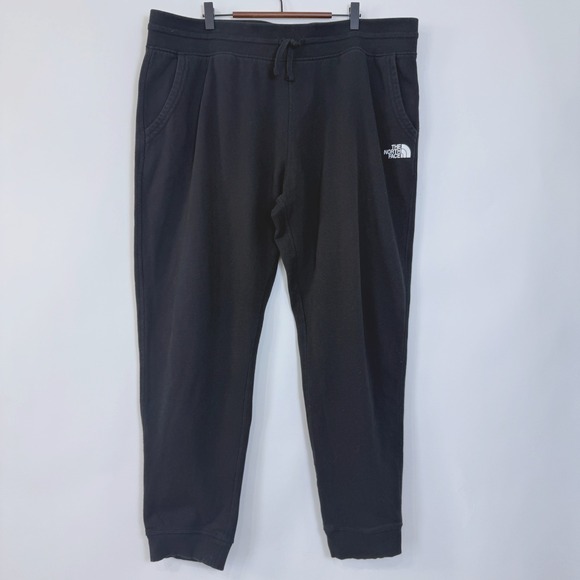 The North Face Fleece Lined Joggers Sweatpants Mens XXL Black Pockets Drawstring - Picture 1 of 8